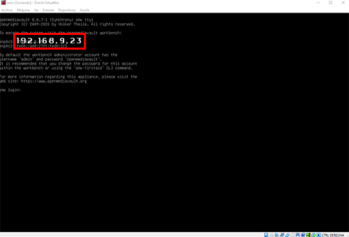 Terminal de openmediavault