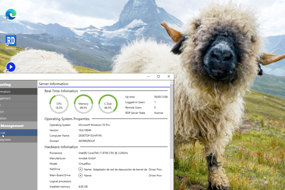 Windows 10 con RamDesk